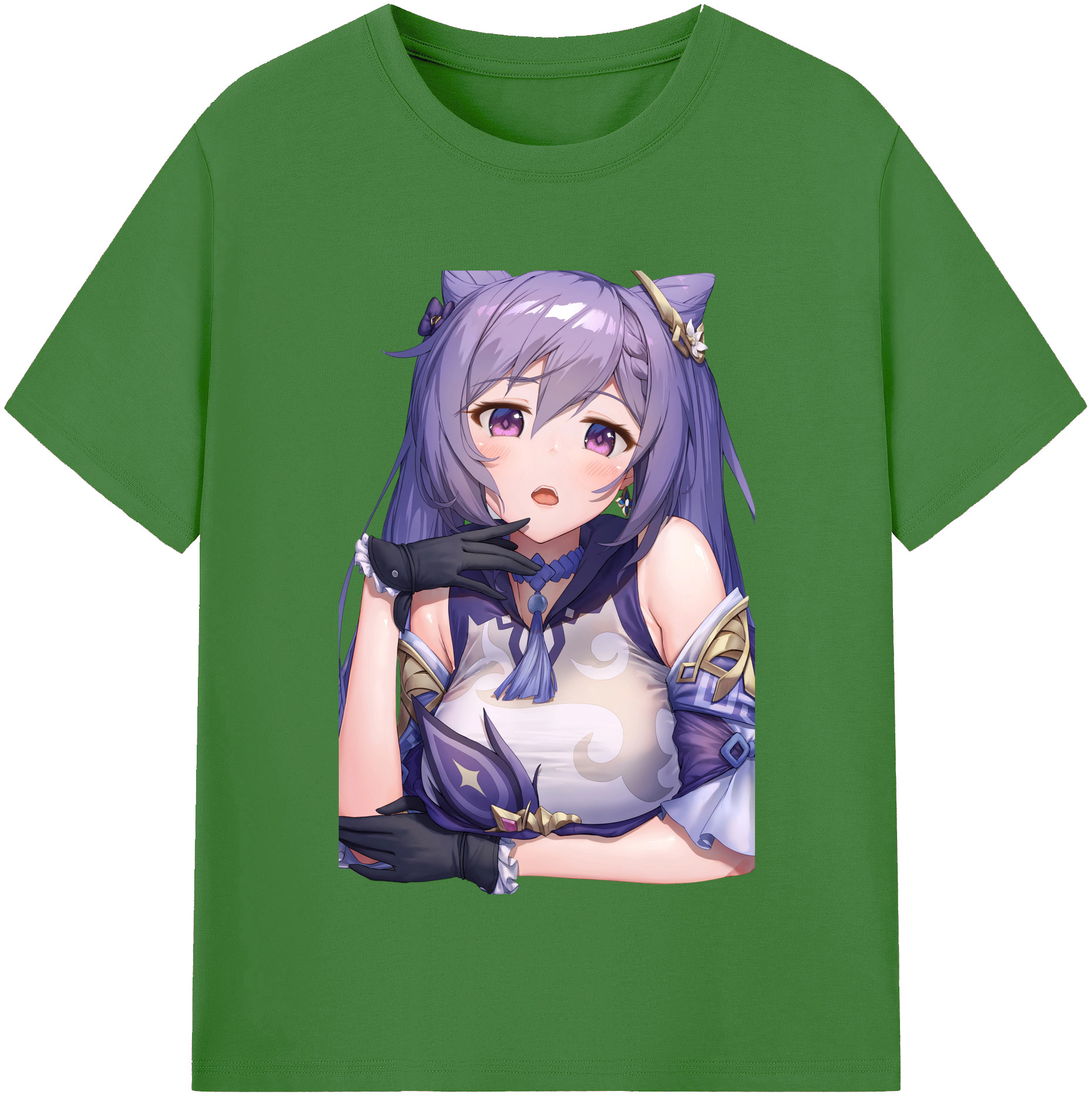 げんし神 刻晴 こくせい genshin Kokusei レディースカジュアルプリントTシャツ（綿100％）